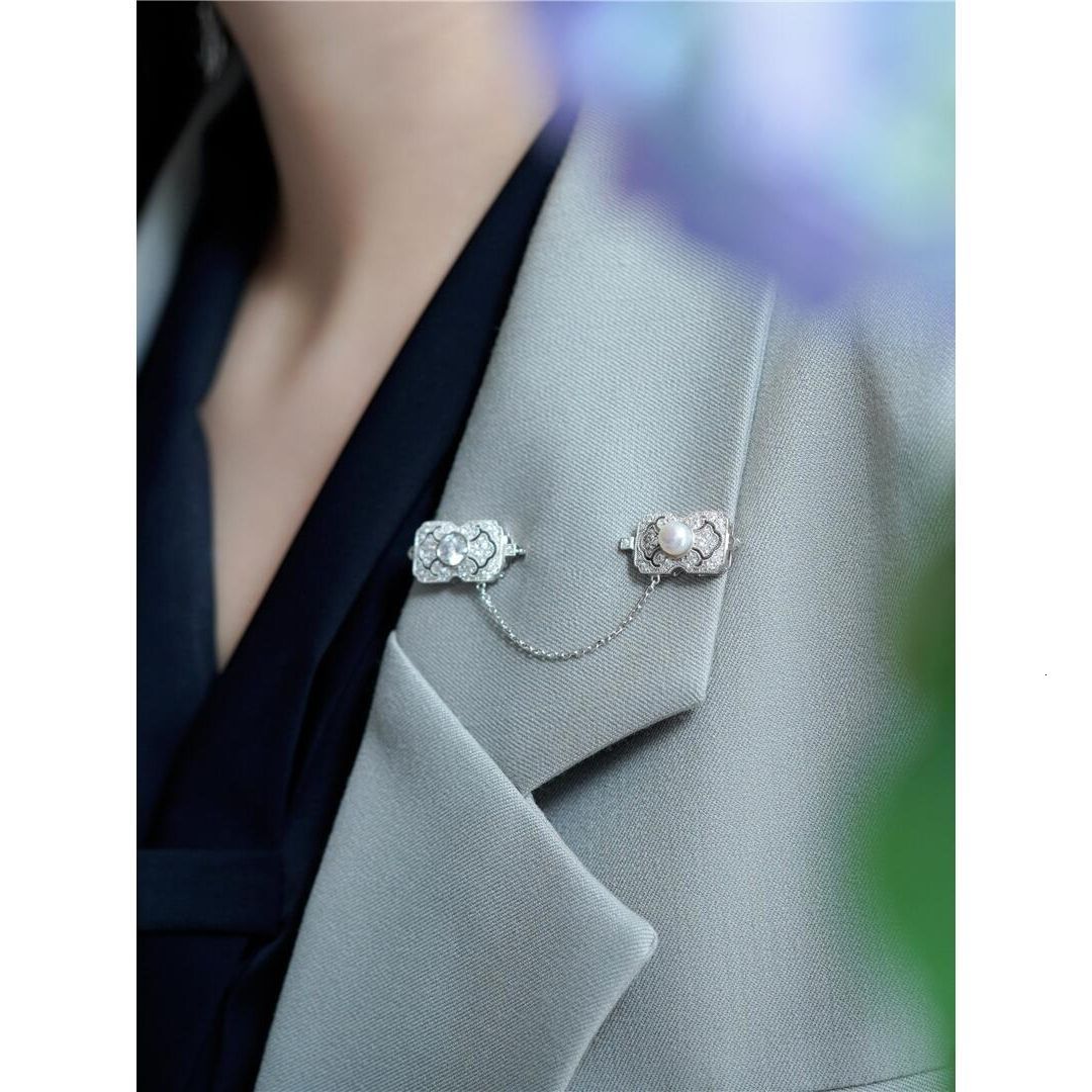 Pins Brooches Fashion Retro Pearl Neck Pin Brooch 230621