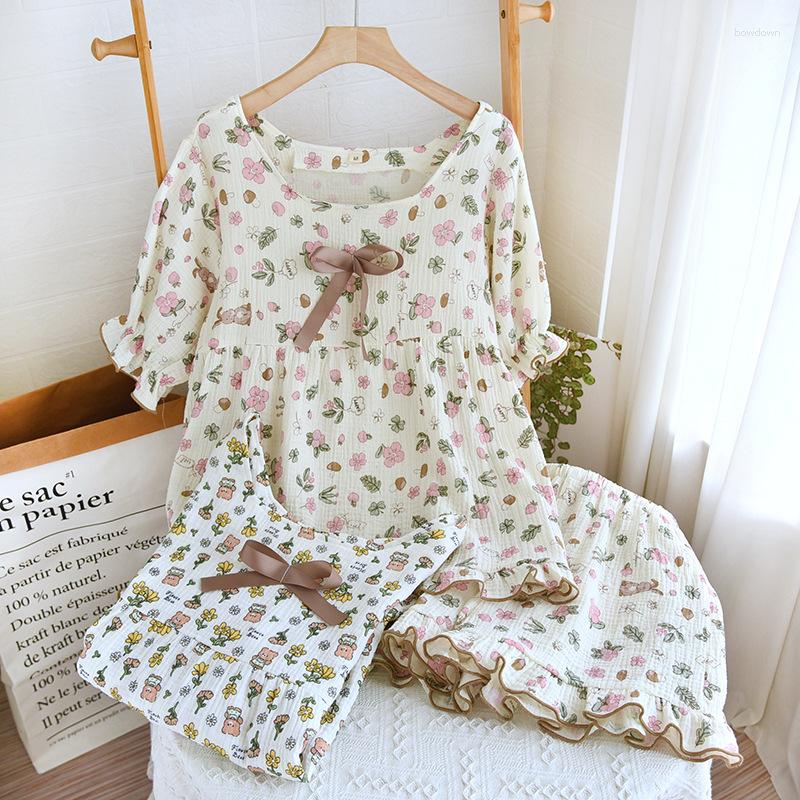 Women's Sleepwear Women's Summer Cotton Short-sleeved Shorts Printed Pajamas Cute Sweet Loungewear Round Neck Nightwears For Ladies, Sakura rabbit
Women's Sleepwear Women's Summer Cotton Short-sleeved Shorts Printed Pajamas Cute Sweet Loungewear Round Neck Nightwears For Ladies, Sakura rabbit