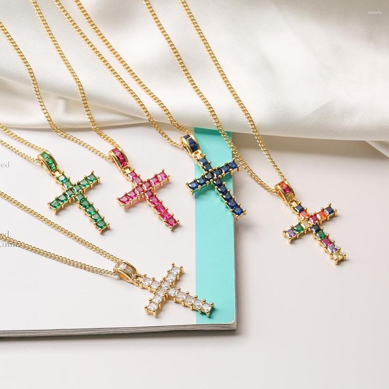 Pendant Necklaces BUY Simple Stylish Cross Shape Women Necklace Colorful Shiny Crystal CZ Zircon Female Fashion Accessories Jewelry
Pendant Necklaces BUY Simple Stylish Cross Shape Women Necklace Colorful Shiny Crystal CZ Zircon Female Fashion Accessories Jewelry