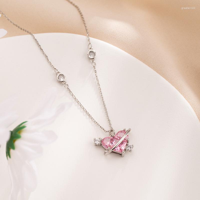 Pendant Necklaces FEEHOW Pink Heart Galactic Planets For Women Simple Romantic Cubic Zircon Necklace Party Accessories
Pendant Necklaces FEEHOW Pink Heart Galactic Planets For Women Simple Romantic Cubic Zircon Necklace Party Accessories