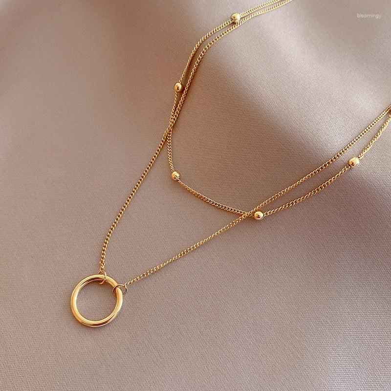 Chains Circle Simple Double Layers Necklace For Women's Ins Cold Wind Pendant Luxury Gold Color Jewelry Accessories Gift Women
Chains Circle Simple Double Layers Necklace For Women's Ins Cold Wind Pendant Luxury Gold Color Jewelry Accessories Gift Women