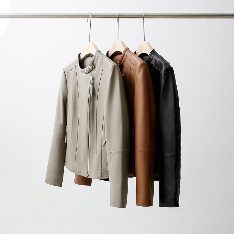 Women's Leather 2023 Spring Autumn Sheepskin Coat Short Standing Neck Slim Fit Motorcycle Women's Jacket Casual Women, Black
Women's Leather 2023 Spring Autumn Sheepskin Coat Short Standing Neck Slim Fit Motorcycle Women's Jacket Casual Women, Black