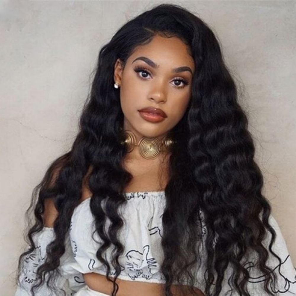 

Loose Deep Wave Wig 4x1 T Part Lace Closure Wig Human Hair Wigs 4x4 Closure Wig for Brazilian Women Remy Hair Pre-Plucked, Natural color