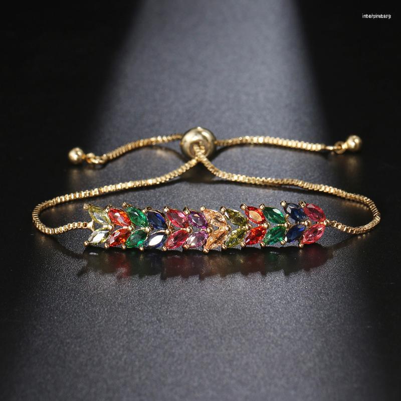 Link Bracelets GMGYQ Fashion Bracelet With Colorful Zirconia Jewelry For Women&Girls Wedding Party Delicate Ornament
Link Bracelets GMGYQ Fashion Bracelet With Colorful Zirconia Jewelry For Women&Girls Wedding Party Delicate Ornament