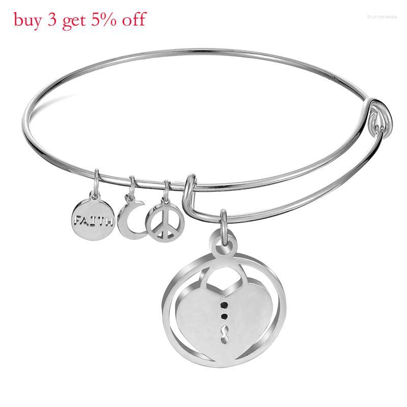 Bangle Classic Women Stainless Steel Expandable Wire Round Heart Shape Bangles For Baby Gold/Steel Adjustable BanglesBangle Raym22
Bangle Classic Women Stainless Steel Expandable Wire Round Heart Shape Bangles For Baby Gold/Steel Adjustable BanglesBangle Raym22