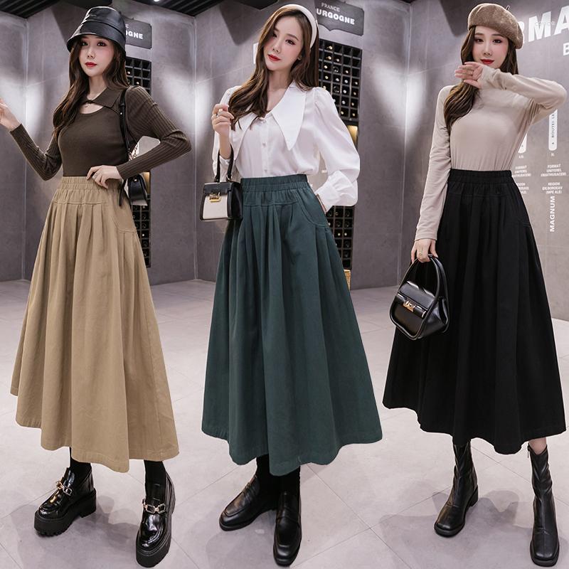 Skirts TingYiLi Spring Autumn Pocket Front Big Swing Long Womens Black Khaki Green Pleated A-line Skirt Korean Style School Girl
Skirts TingYiLi Spring Autumn Pocket Front Big Swing Long Womens Black Khaki Green Pleated A-line Skirt Korean Style School Girl