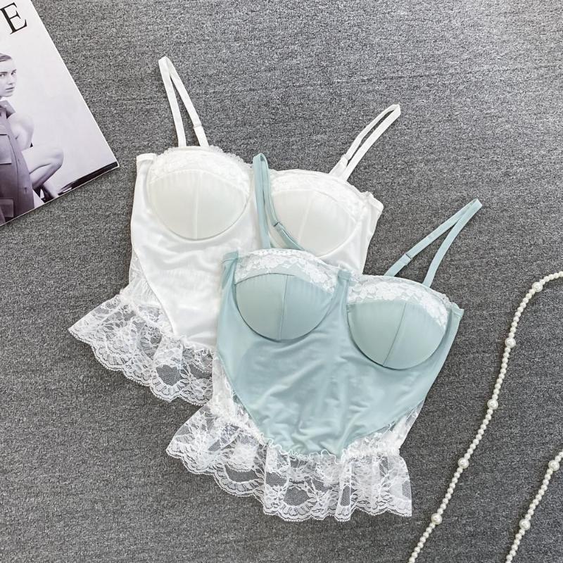 Women's Tanks Spaghetti Strap Casual Cami Women Summer Lace Spliced Pleated Solid Colours Femme Corset Crop Tank Tops With Built In Bras, Blue
Women's Tanks Spaghetti Strap Casual Cami Women Summer Lace Spliced Pleated Solid Colours Femme Corset Crop Tank Tops With Built In Bras, Blue