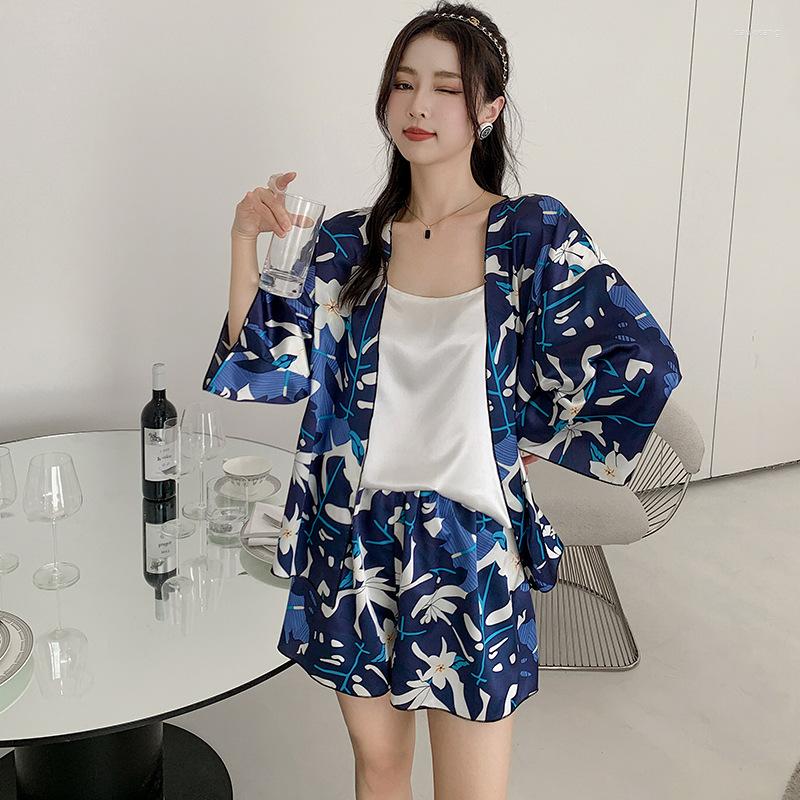 Women's Sleepwear Summer Silk Satin Women Pajamas Two Piece Set Lady Homewear Short Sleeve And Shorts Female Loose Casual Nightwear, 15
Women's Sleepwear Summer Silk Satin Women Pajamas Two Piece Set Lady Homewear Short Sleeve And Shorts Female Loose Casual Nightwear, 15