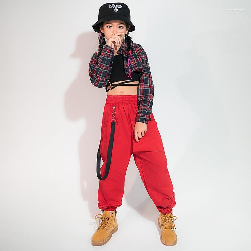 Stage Wear 2023 Girls Hip Hop Clothing Plaid Shirt Crop Vest Red Loose Casual Pants Street Dance Costumes Jazz Performance Clothes Outfits
Stage Wear 2023 Girls Hip Hop Clothing Plaid Shirt Crop Vest Red Loose Casual Pants Street Dance Costumes Jazz Performance Clothes Outfits