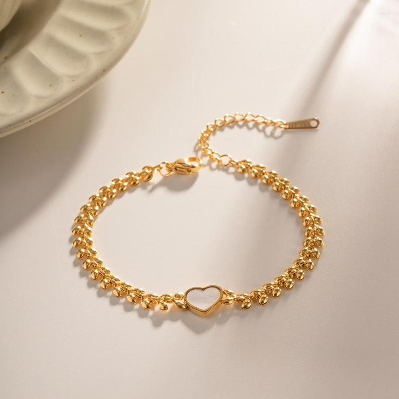 Charm Bracelets White Shell Heart Wheat Chain Stainless Steel Bracelet High Quality Fashion Jewelry Waterproof For Women Gift
Charm Bracelets White Shell Heart Wheat Chain Stainless Steel Bracelet High Quality Fashion Jewelry Waterproof For Women Gift