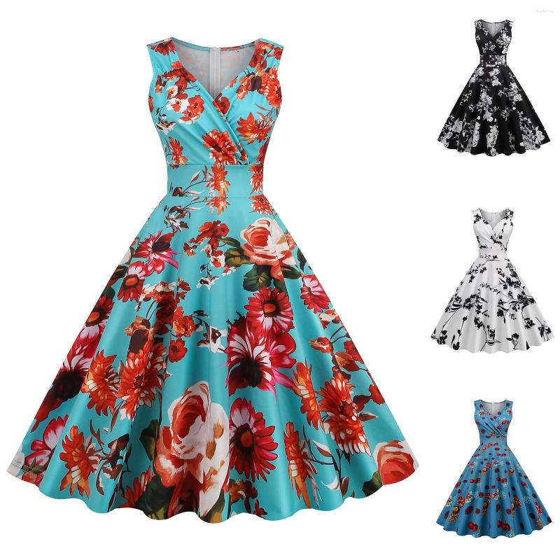 Casual Dresses Floral Print Summer Dress 50s 60s Vintage Prom Women Elegant Swing Rockabilly Party Midi Vestidos, Sky blue
Casual Dresses Floral Print Summer Dress 50s 60s Vintage Prom Women Elegant Swing Rockabilly Party Midi Vestidos, Sky blue