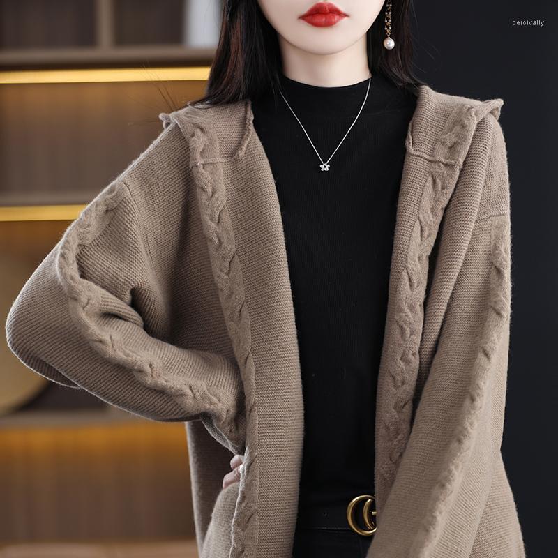 Women's Knits 2023 Spring Cashmere Cardigan Women's Korean Casual Knitted Jacket Pure Wool Loose Fashion Hooded Coat Sweater, Black
Women's Knits 2023 Spring Cashmere Cardigan Women's Korean Casual Knitted Jacket Pure Wool Loose Fashion Hooded Coat Sweater, Black