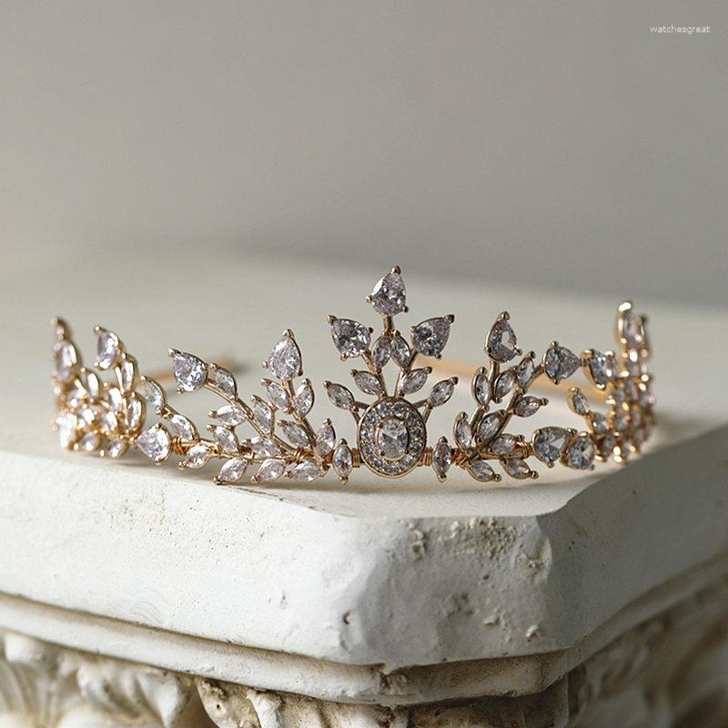 Hair Clips High Quality Zircon Crystal Crown Headband Gorgeous Matel Leaf Bridal Accessories
Hair Clips High Quality Zircon Crystal Crown Headband Gorgeous Matel Leaf Bridal Accessories