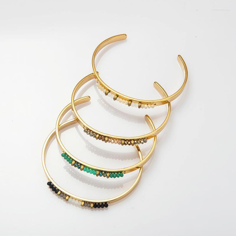 Bangle Handmade Colorful Crystal Beaded Bangles For Women Adjustable Stainless Steel Gold Open Cuff Metal Vintage JewelryBangle Raym22
Bangle Handmade Colorful Crystal Beaded Bangles For Women Adjustable Stainless Steel Gold Open Cuff Metal Vintage JewelryBangle Raym22