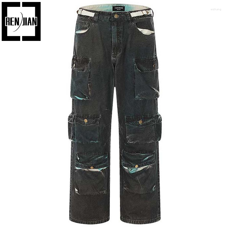Men' Jeans Men' Vibe Style Cargo Pants With Multi Pockets Fashion High Street Loost Fit Harajuku Y2K Hip Hop Denim Trousers, Black
Men' Jeans Men' Vibe Style Cargo Pants With Multi Pockets Fashion High Street Loost Fit Harajuku Y2K Hip Hop Denim Trousers, Black