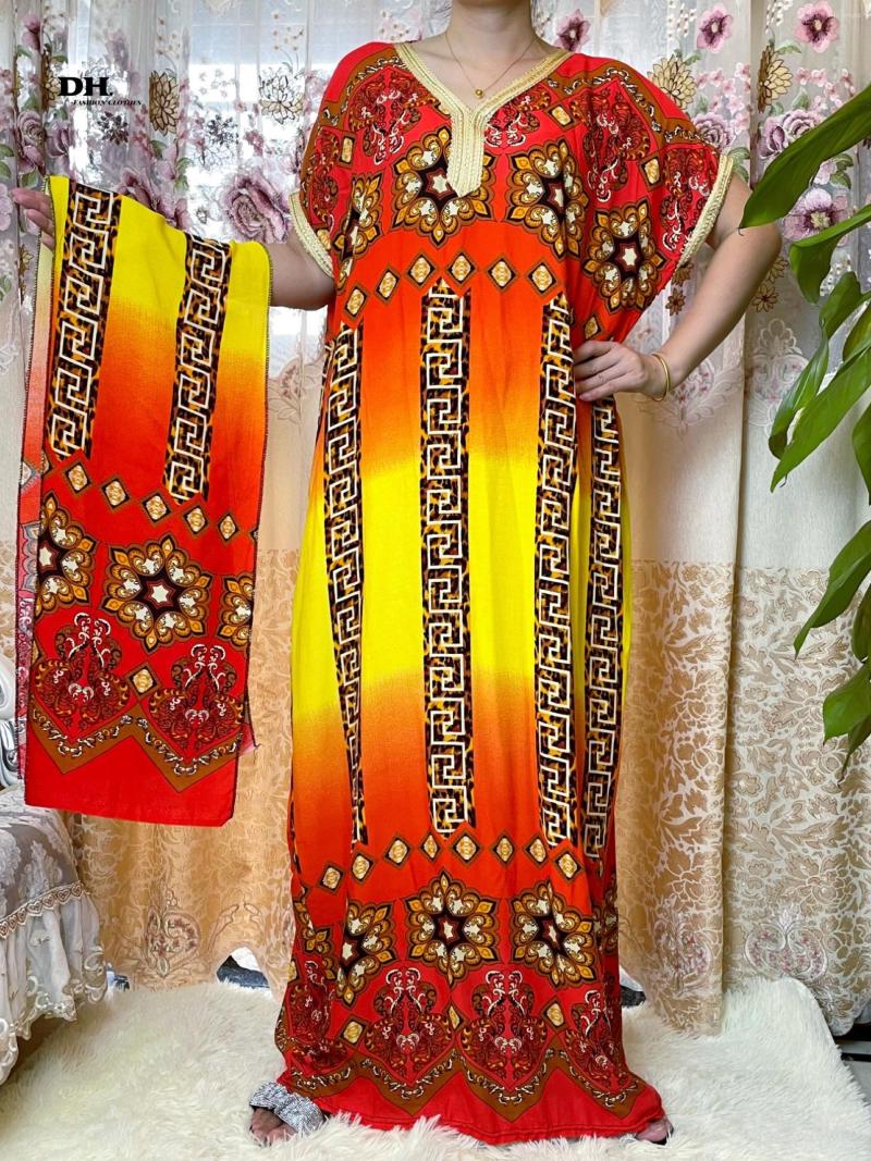 Ethnic Clothing Cotton African Abaya Floral Print Short Sleeve Dashiki Female Dress Plus Size Vintage 2023 Summer Bohemian Women
Ethnic Clothing Cotton African Abaya Floral Print Short Sleeve Dashiki Female Dress Plus Size Vintage 2023 Summer Bohemian Women