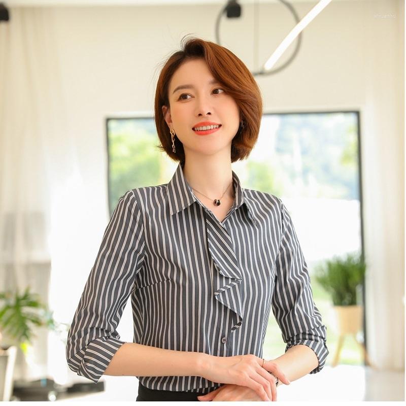 Women' Blouses 2023 Summer Basic Striped And Shirts For Women Business Work Wear OL Styles Long Sleeve Ladies Blouse Female Tops, Blue blouse
Women' Blouses 2023 Summer Basic Striped And Shirts For Women Business Work Wear OL Styles Long Sleeve Ladies Blouse Female Tops, Blue blouse