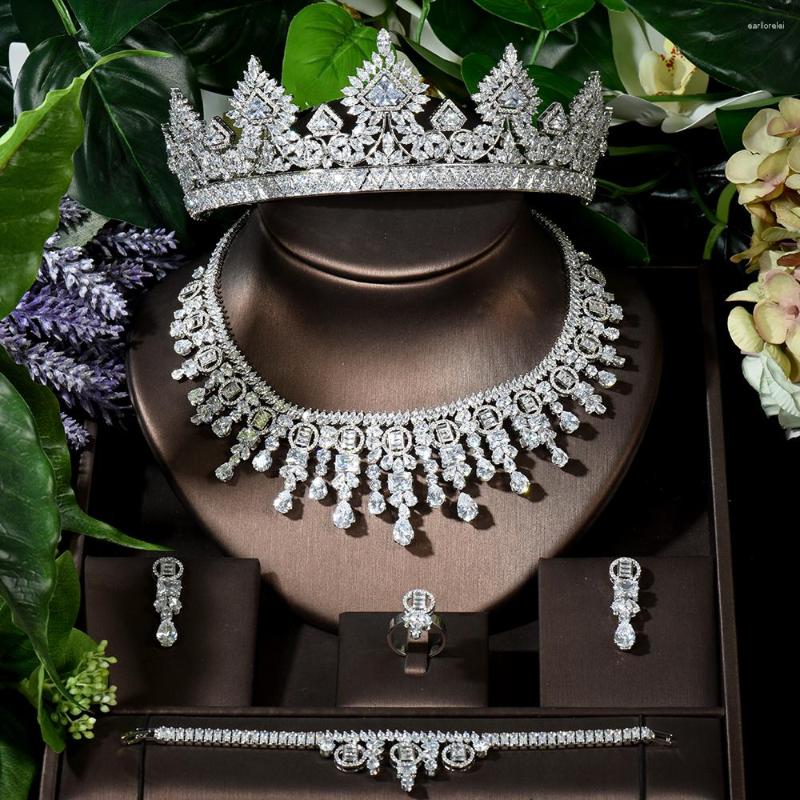 Necklace Earrings Set Fashion 5pcs Wedding Naija Bride Full Cubic Zircon Tiara Crown White Gold Color Crystal Dress Party Jewelry N-1650, Picture shown
Necklace Earrings Set Fashion 5pcs Wedding Naija Bride Full Cubic Zircon Tiara Crown White Gold Color Crystal Dress Party Jewelry N-1650, Picture shown