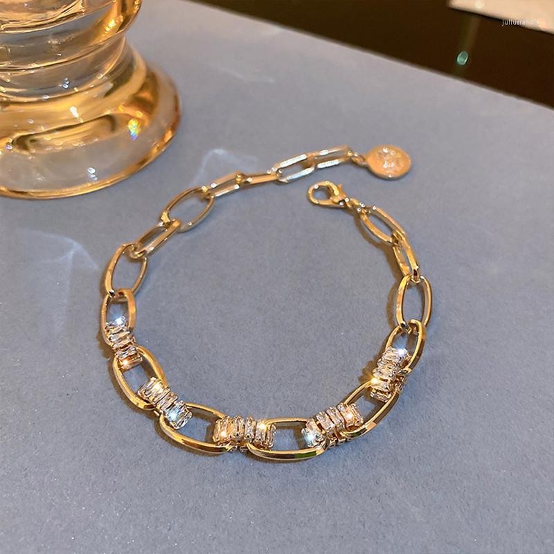 Link Bracelets Luxury Crystal Tennis Bracelet For Women Heavy Metal Double Chain Couple Bling Cubic Zirconia Fashion Jewelry Gift
Link Bracelets Luxury Crystal Tennis Bracelet For Women Heavy Metal Double Chain Couple Bling Cubic Zirconia Fashion Jewelry Gift