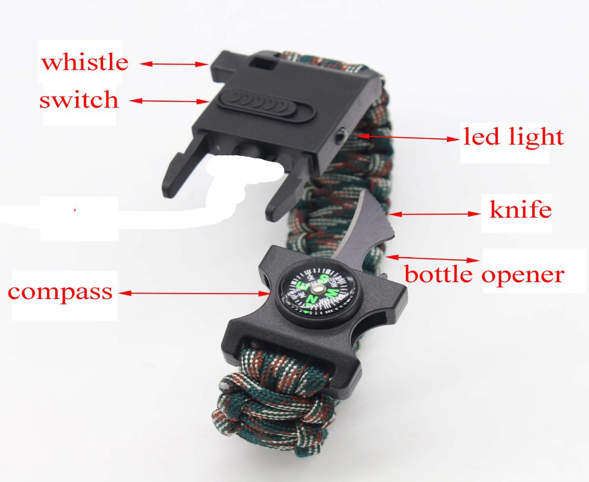 2021 Latest multifunction Outdoor Survival Bracelet Parachute Cord Emergency Paracord Camping Bracelet with Led Light4299241
2021 Latest multifunction Outdoor Survival Bracelet Parachute Cord Emergency Paracord Camping Bracelet with Led Light4299241