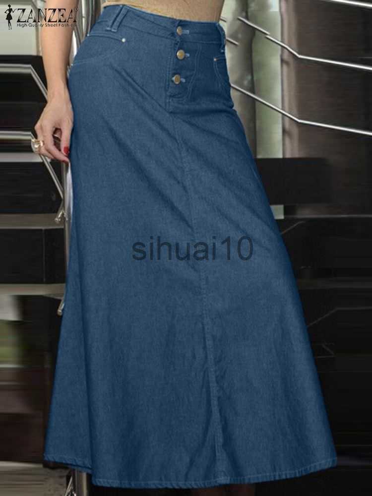 Skirts ZANZEA Women High Waist Denim Blue Skirt Fashion Summer A-line Party Long Skirts Faldas Saia Vintage Solid Work Maxi Skirt Jupe J230621
Skirts ZANZEA Women High Waist Denim Blue Skirt Fashion Summer A-line Party Long Skirts Faldas Saia Vintage Solid Work Maxi Skirt Jupe J230621