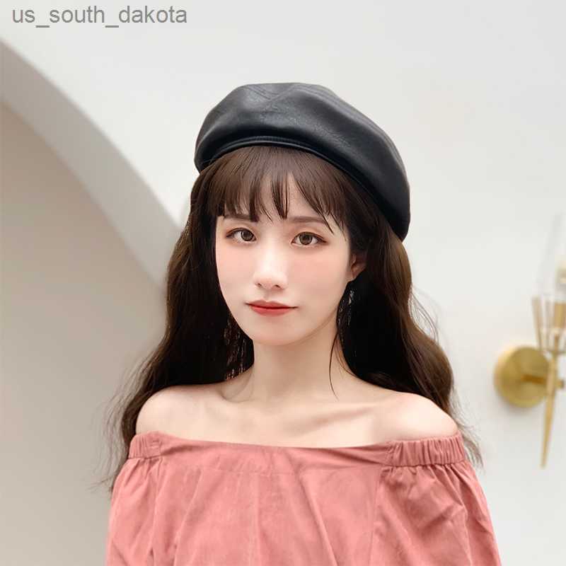 H3535 Women Beret Cap Japanese Retro PU Leather Painter Hat Girl Spring Autumn High Quality Fashion All-match Pure Color Hats L230523, Black
H3535 Women Beret Cap Japanese Retro PU Leather Painter Hat Girl Spring Autumn High Quality Fashion All-match Pure Color Hats L230523, Black