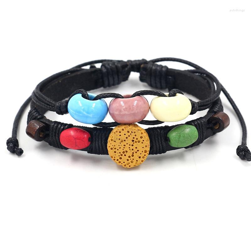 Charm Bracelets Amorcome Fashion Adjustable Handmade Ceramic Heart Leather Men Women Weave Wrap Bracelet Couple Bangles Jewelry
Charm Bracelets Amorcome Fashion Adjustable Handmade Ceramic Heart Leather Men Women Weave Wrap Bracelet Couple Bangles Jewelry