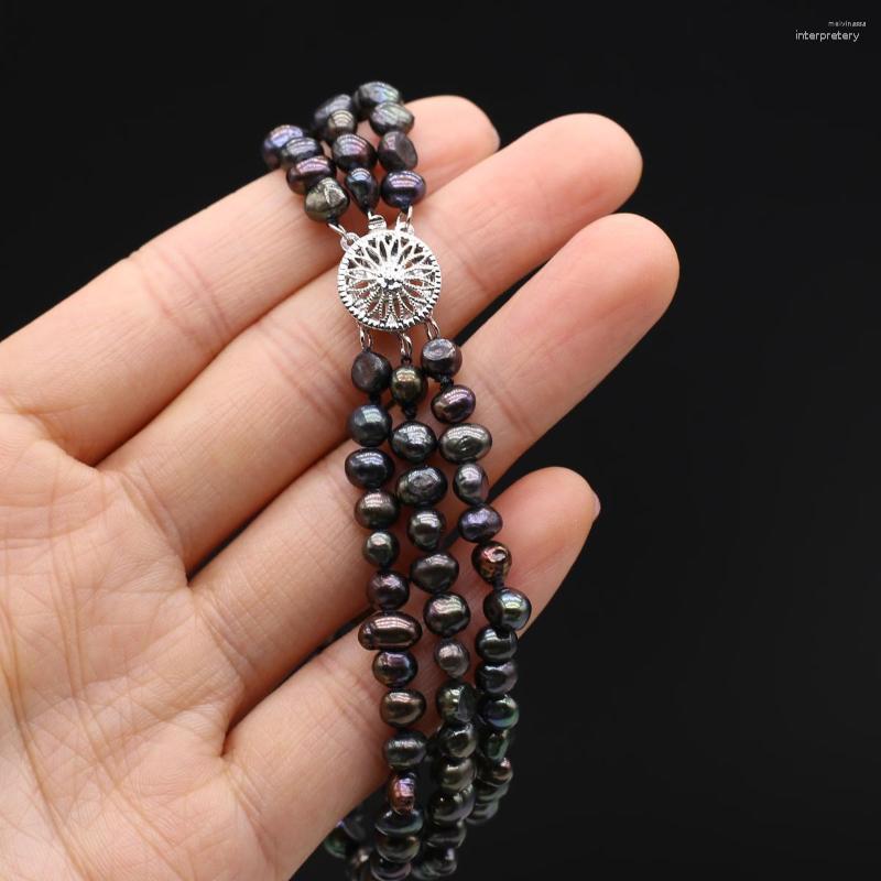 Strand 5-6mm Natural Pearl Bracelet Three Layer Bracelets Black Round Pearls Beaded Bangles Elastic Chain For Women Men Jewelry Gift
Strand 5-6mm Natural Pearl Bracelet Three Layer Bracelets Black Round Pearls Beaded Bangles Elastic Chain For Women Men Jewelry Gift