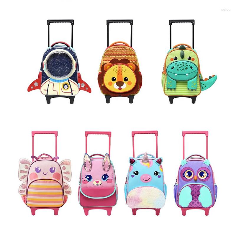 

Suitcases Children's Backpacks With Wheels Girl Cute Cartoon Suitcase For Kids Removable Schoolbag Child Luggage Boys First Grade