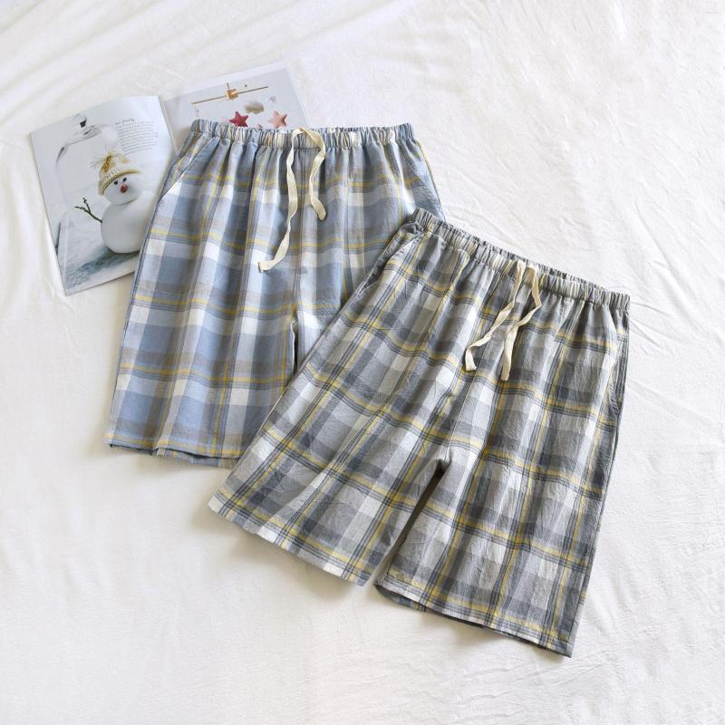 Men's Sleepwear Japanese Summer Wash Cotton Plaid Men's Pajamas Shorts Simple Home Five Part Pants Thin Male Sleeping, Blue
Men's Sleepwear Japanese Summer Wash Cotton Plaid Men's Pajamas Shorts Simple Home Five Part Pants Thin Male Sleeping, Blue