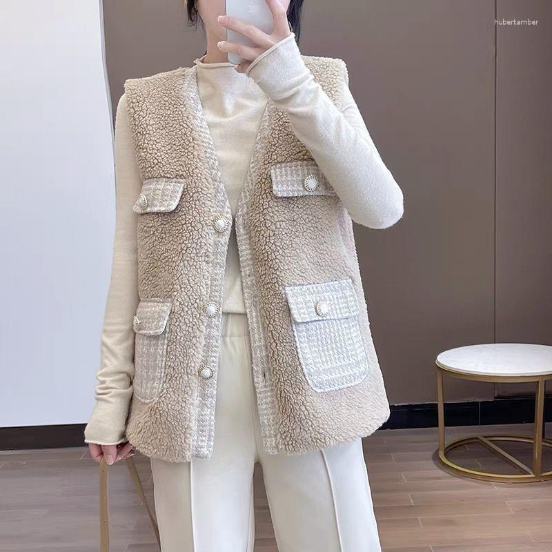 Women' Vests 2023 Autumn Winter Imitation Lamb Plush Splicing Rough Flower Woolen Women Vest Short Sleeveless Waistcoat Female Jacket Tops, Light brown
Women' Vests 2023 Autumn Winter Imitation Lamb Plush Splicing Rough Flower Woolen Women Vest Short Sleeveless Waistcoat Female Jacket Tops, Light brown