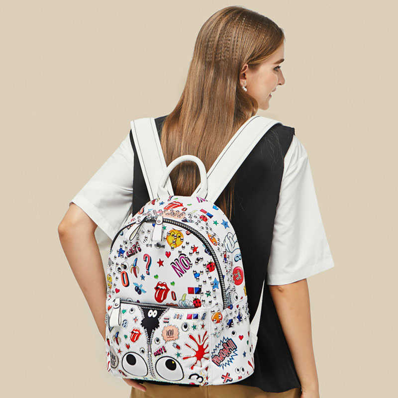 Backpack Style Designer Student Cartoon Printing Schoolbag Large Capacity Leather Women Fashion Travel Backpacks, Black
Backpack Style Designer Student Cartoon Printing Schoolbag Large Capacity Leather Women Fashion Travel Backpacks, Black