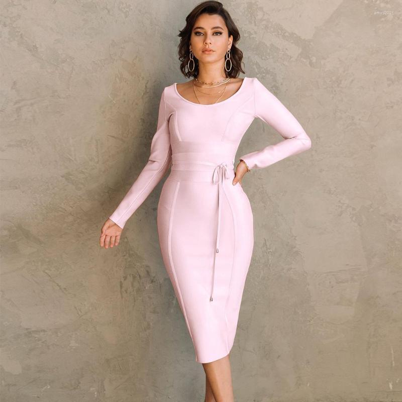 Casual Dresses Tie Waist Long Sleeve Bandage Dress 2023 Christmas Year Pink Bodycon Women Sexy Party Evening Outfits, Picture shown
Casual Dresses Tie Waist Long Sleeve Bandage Dress 2023 Christmas Year Pink Bodycon Women Sexy Party Evening Outfits, Picture shown