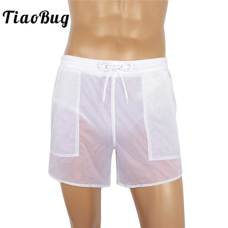 Men's Swimwear TiaoBug Elastic Waist See-through Drawstring Quick Dry Beach Shorts Men Swimwear Trunks with Built-in Mesh Briefs Bathing SuitHKD230621
Men's Swimwear TiaoBug Elastic Waist See-through Drawstring Quick Dry Beach Shorts Men Swimwear Trunks with Built-in Mesh Briefs Bathing SuitHKD230621
