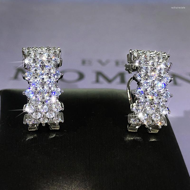 Stud Earrings Silver Inlaid Full Diamond Geometric Shining Trend. Women's Brand Jewelry Wedding And Engagement Accessories
Stud Earrings Silver Inlaid Full Diamond Geometric Shining Trend. Women's Brand Jewelry Wedding And Engagement Accessories