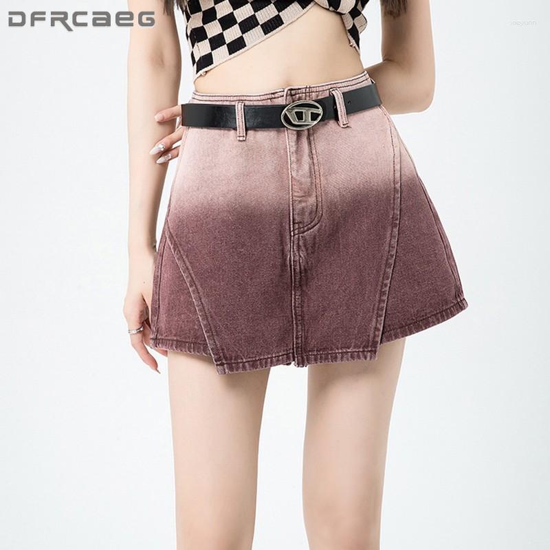 Skirts Gradient Color Summer Women Denim Shorts With Belt 2023 High Waist Casual Slim Vintage Jeans Mini Saias Female, Blue
Skirts Gradient Color Summer Women Denim Shorts With Belt 2023 High Waist Casual Slim Vintage Jeans Mini Saias Female, Blue