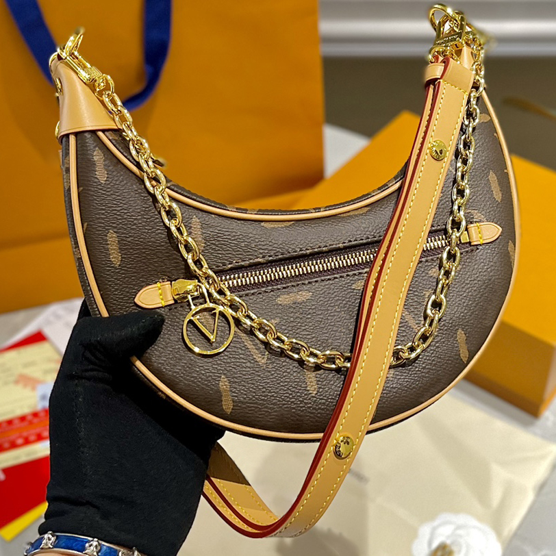 Women Designer Moon Handbags Luxury Loop Shoulder Bags Flower Leather Hobo Bag Baguette Cross Body Designers Underarm Crossbody Bag Chains Vintage Purses 236212D, Brown
Women Designer Moon Handbags Luxury Loop Shoulder Bags Flower Leather Hobo Bag Baguette Cross Body Designers Underarm Crossbody Bag Chains Vintage Purses 236212D, Brown