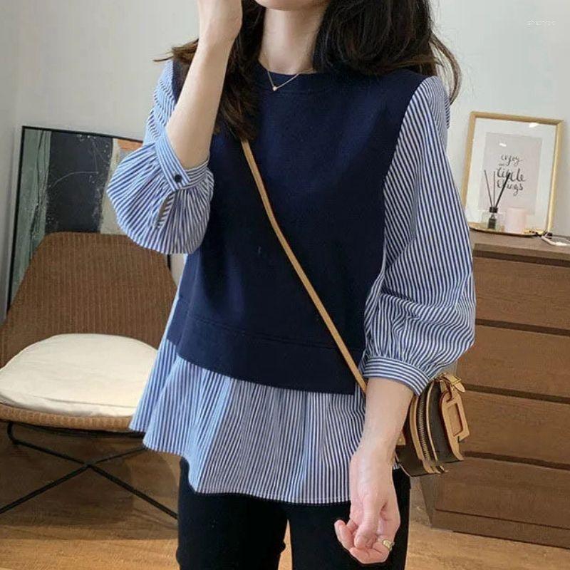 Women' Blouses Women Long Sleeve Loose Casual Patchwork Shirt 2023 Spring Autumn Korean Style Vintage Fashion Tops S24, Zangqingse
Women' Blouses Women Long Sleeve Loose Casual Patchwork Shirt 2023 Spring Autumn Korean Style Vintage Fashion Tops S24, Zangqingse