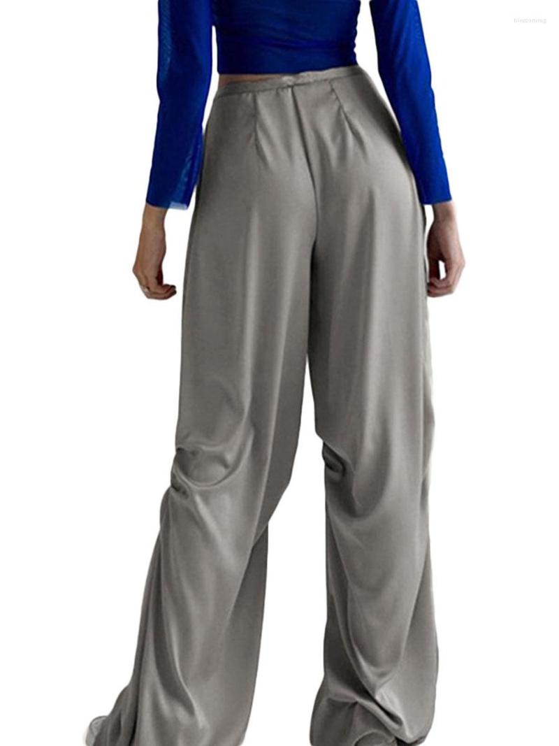 Women' Pants Elegant Satin Drawstring Wide-Leg Trousers For Women - Low Waist Loose Fit Casual With Straight Floor-Length Bottoms, Gray
Women' Pants Elegant Satin Drawstring Wide-Leg Trousers For Women - Low Waist Loose Fit Casual With Straight Floor-Length Bottoms, Gray