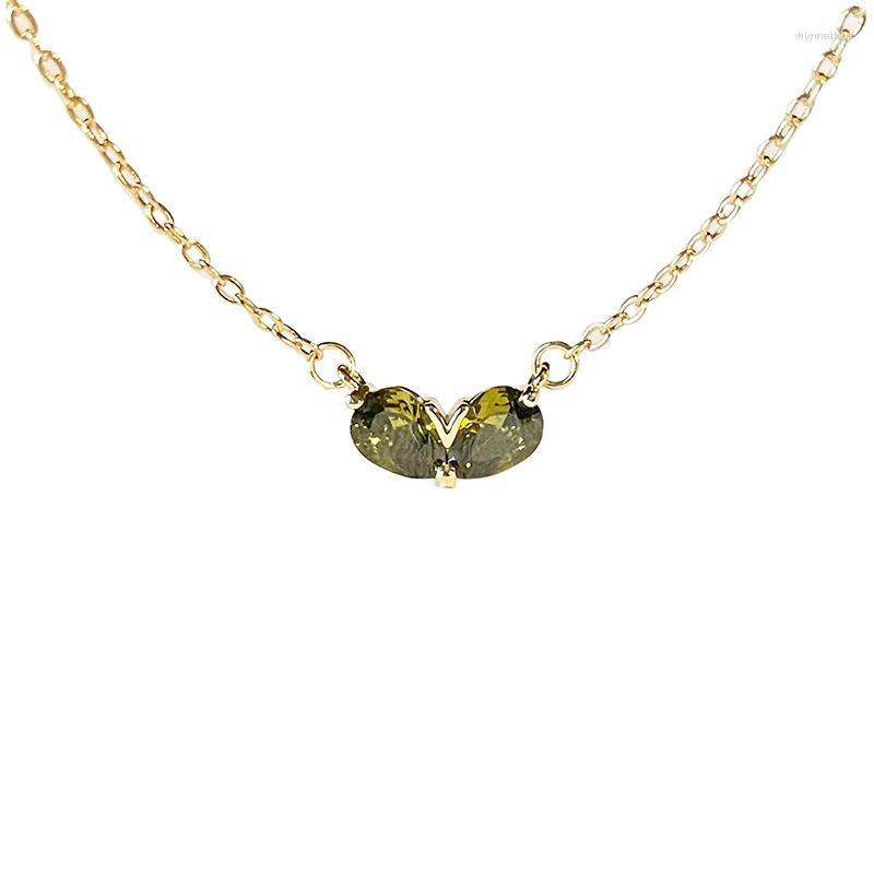 Chains Necklace For Women Chain Light Luxurious Green Girls Bud Heart-shaped Zircon Pendant Necklaces Wedding Jewlry Gift 2023
Chains Necklace For Women Chain Light Luxurious Green Girls Bud Heart-shaped Zircon Pendant Necklaces Wedding Jewlry Gift 2023