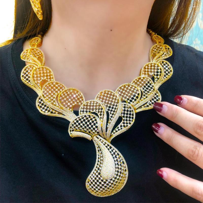 Necklace Earrings Set Missvikki Gorgeous Luxury 4PCS Hollow Bangle Ring Jewelry For Women Romantic Bridal Wedding, Picture shown
Necklace Earrings Set Missvikki Gorgeous Luxury 4PCS Hollow Bangle Ring Jewelry For Women Romantic Bridal Wedding, Picture shown