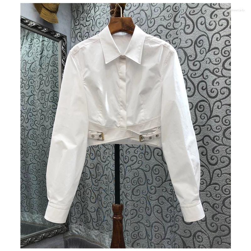 Women' Blouses KUSAHIKI Elegant Belt Slim Waist Short Women Long Sleeve Turn-down Collar Korean Blusas Femme Autumn Chic Shirts, White
Women' Blouses KUSAHIKI Elegant Belt Slim Waist Short Women Long Sleeve Turn-down Collar Korean Blusas Femme Autumn Chic Shirts, White