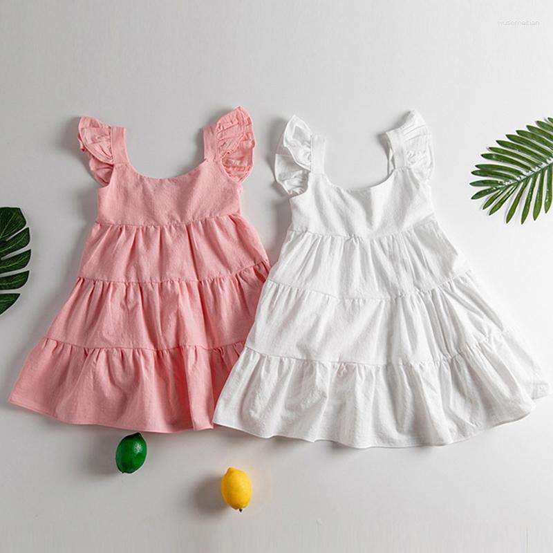 Girl Dresses Solid Color Cotton And Linen Dress Princess Girls Bohemian Sleeveless Layered WT008, White
Girl Dresses Solid Color Cotton And Linen Dress Princess Girls Bohemian Sleeveless Layered WT008, White