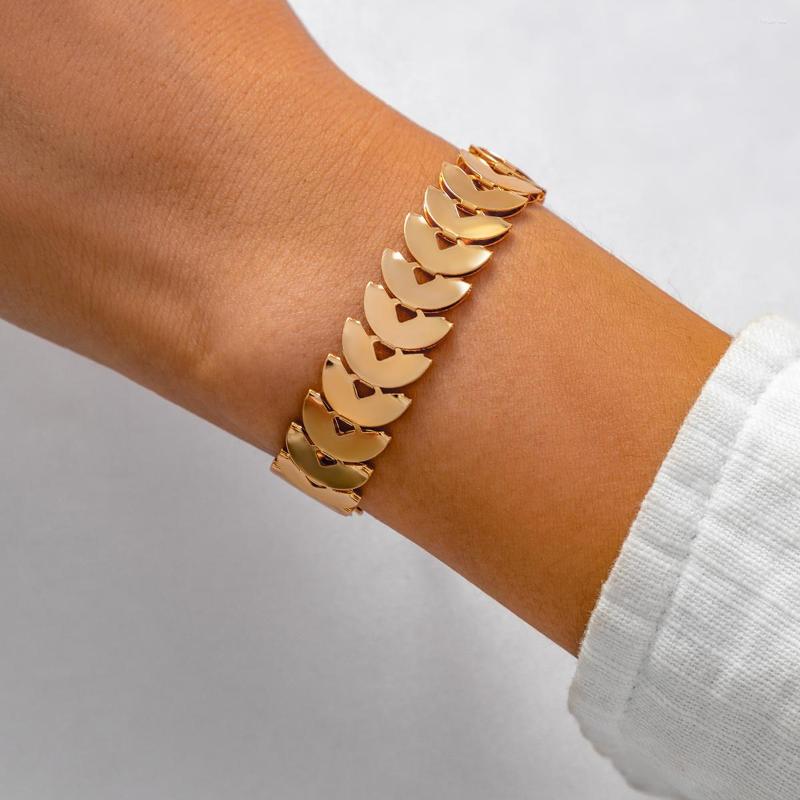 Link Bracelets Lacteo Trendy Gold Color Petals Shape Bracelet For Women Jewelry Metal Chain Bangles On The Hand Ladies Wedding Party Fashion
Link Bracelets Lacteo Trendy Gold Color Petals Shape Bracelet For Women Jewelry Metal Chain Bangles On The Hand Ladies Wedding Party Fashion