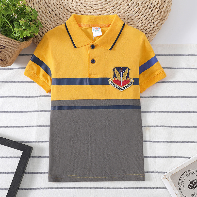 Kids Shirts Child Summer Clothing Cotton Boys Collar Polo Shirt Kids Tops Teenagers t shirts Lapel Embroidery Fabric Tee baby 3-14age Clothe 230620