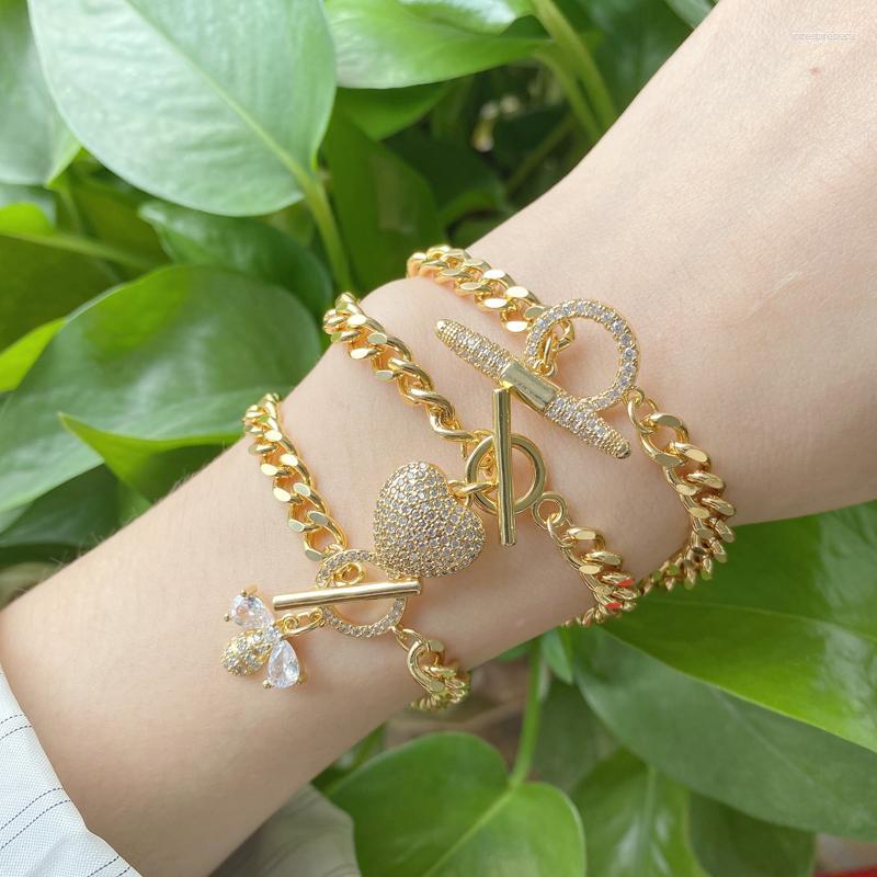 Link Bracelets 5Pcs/Lot Jewelry Christmas Hiphop Style OT Clasps Zircon Heart Cute Bee Cuban Chains For Boyfriend
Link Bracelets 5Pcs/Lot Jewelry Christmas Hiphop Style OT Clasps Zircon Heart Cute Bee Cuban Chains For Boyfriend