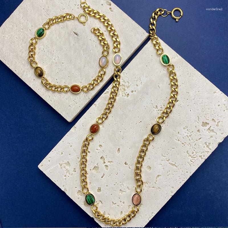 Chains Vintage For Women Necklace Green Stone Set Free Delivery Stainless Steel Luxury Jewelry Wholesale Evening Accessories
Chains Vintage For Women Necklace Green Stone Set Free Delivery Stainless Steel Luxury Jewelry Wholesale Evening Accessories