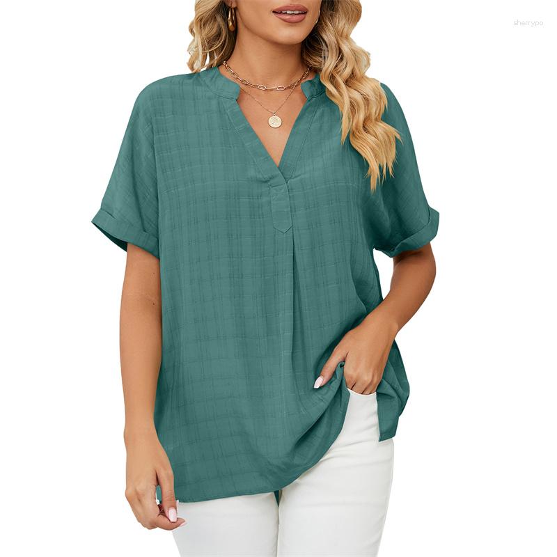Women' Blouses Simple Fresh Style V Neck Pullover Shirt Women' Thin Section Short Sleeve Loose Tops Female Summer Urban Commuter, Khaki
Women' Blouses Simple Fresh Style V Neck Pullover Shirt Women' Thin Section Short Sleeve Loose Tops Female Summer Urban Commuter, Khaki