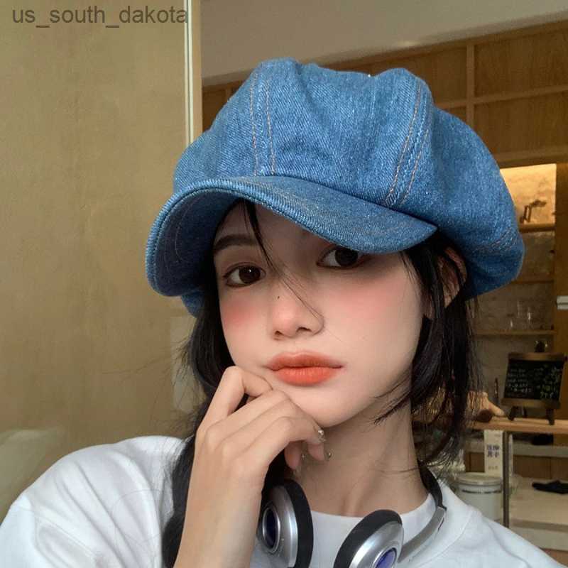 Korean New Denim Beret Women Spring and Autumn Retro Big Head Circumference Cloud Hat Fashion Casual Octagonal Painter Cap L230523, Light blue
Korean New Denim Beret Women Spring and Autumn Retro Big Head Circumference Cloud Hat Fashion Casual Octagonal Painter Cap L230523, Light blue