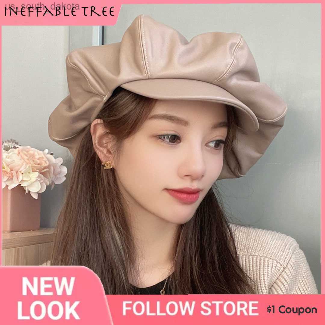 INS Mushroom Hat Fashion Large Cloud Hat Autumn Winter Black PU Octagonal Cap Women Face Small Bailey Painter Caps Gorro L230523, Camel
INS Mushroom Hat Fashion Large Cloud Hat Autumn Winter Black PU Octagonal Cap Women Face Small Bailey Painter Caps Gorro L230523, Camel